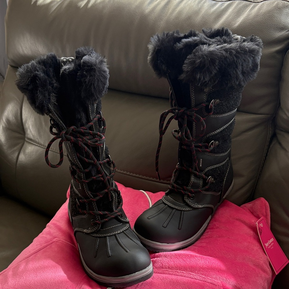 Blondo Black Kids Boots with Faux Fur
